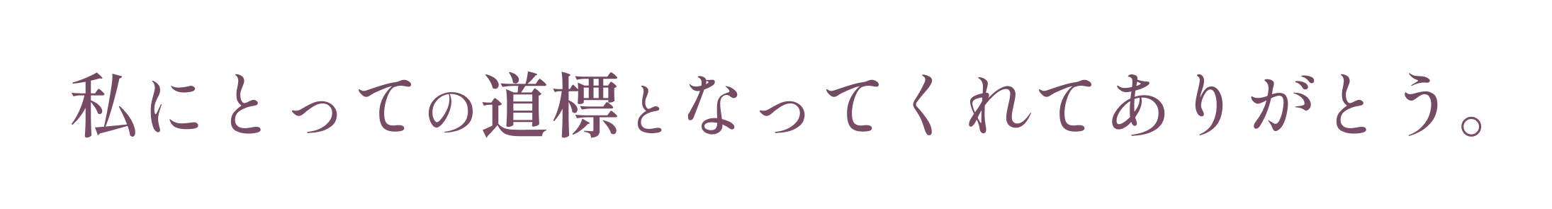 私にとっての道標となってくれてありがとう。
